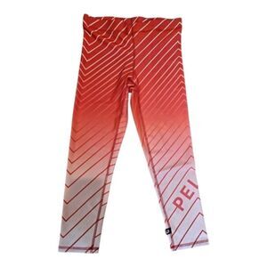 NWT Terez Peloton Leggings Size Large Red Orange